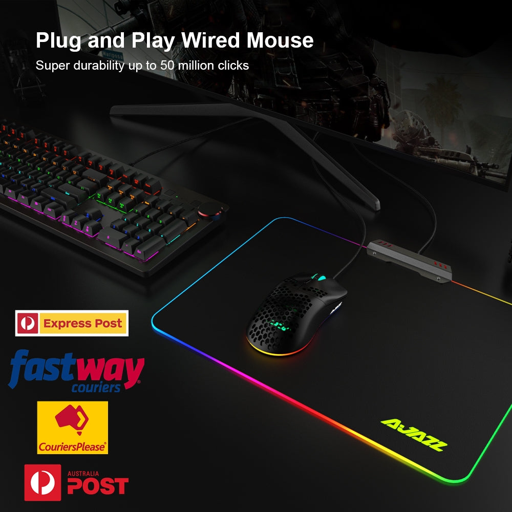 16000 DPI PixArt Sensor RGB Light Ajazz AJ390 Gaming Mouse Honeycomb S ...